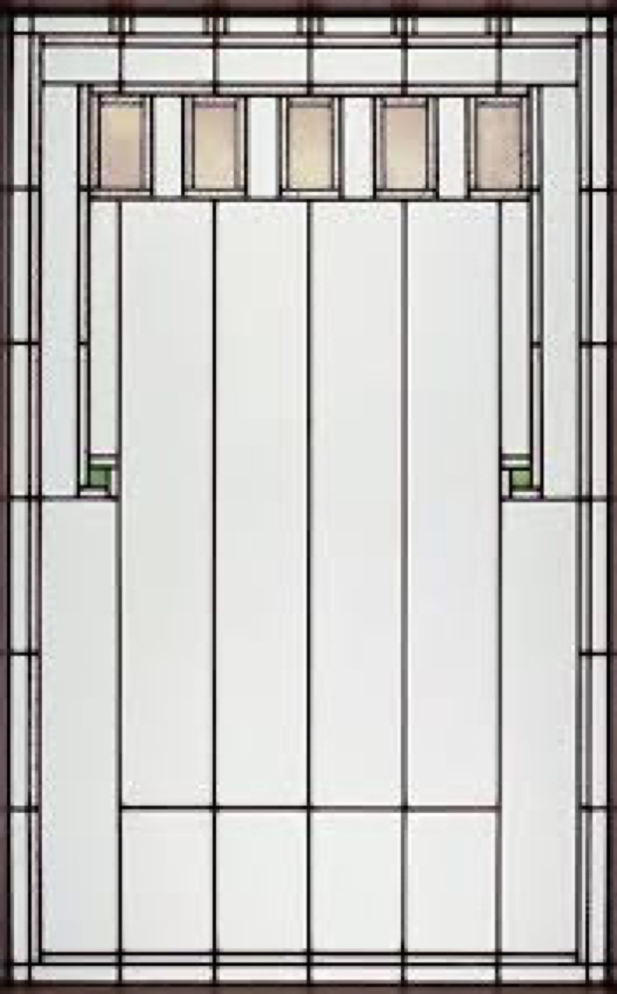 Riverside house, leaded-glass windows